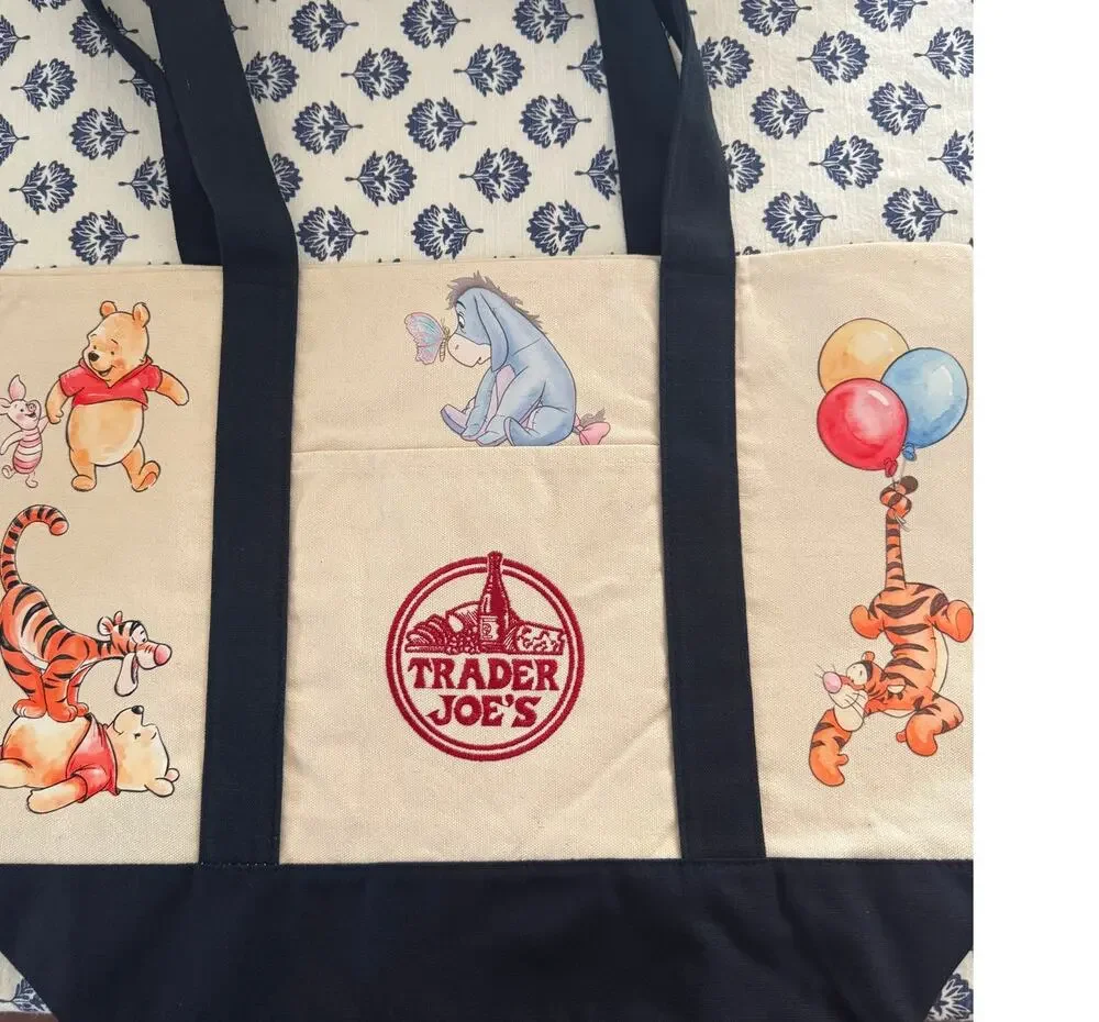 Disney Winnie Pooh Tigger Eeyore Piglet Large Custom Made Trader Joes Mini Tote